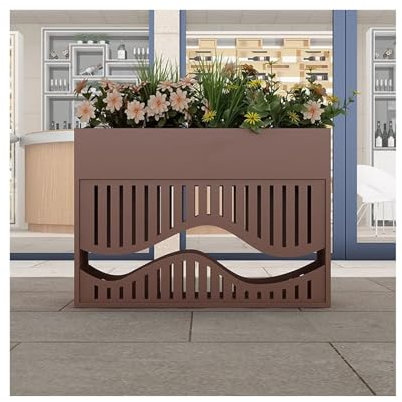 LIBANGRONG-888 Planter Box ﻿ Outdoor Flower Box Flower Trough Courtyard Rectangular Flower Bed Road Fence Partition Flower Rack Urban Raised Garden Bed