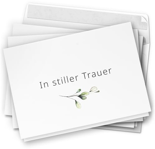 10 Trauerkarten mit Umschlag – Einladung zur Beerdigung oder Trauerfeier | Abschied | Hochwertige Klappkarten zur Todesanzeige