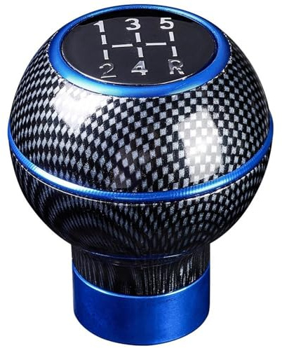 Manuale per Auto Pomello della Leva del Cambio Pomello Del Cambio In Alluminio Effetto Fibra Di Carbonio Blu Adatto Per Cambio Manuale Universale A 5 Velocità Con 3 Adattatori In Gomma Testa del cambi