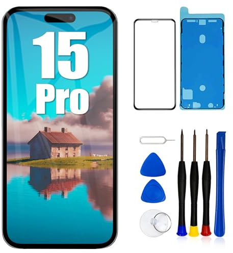 EFAITHLIFE para iPhone 15 Pro Sustitución de la Pantalla LCD 6,1 Pulgadas Conjunto digitalizador de Pantalla Pantalla táctil,con Herramienta de reparación del Conjunto del Bastidor