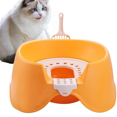 Bac à litière | Grand bac à litière – Toilettes ouvertes sur le dessus haut pour petit appartement, intérieur, maison, abri, magasin, chatons, lapins
