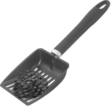 Ihålig öppen spis, metall kolskopa, rostfritt stål, PP, kolspade rengöringsverktyg för inomhus- och utomhusbruk, tillbehör till öppen spis, 30 x 10 cm