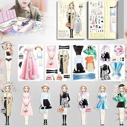 Generisch Magnetic Dress up Baby, Magnetic Dress Up Dolls for Girls, Cute Collection of Authentic and Stylish Magnetic Dress-Up Stickers for Baby Clothes (#05)