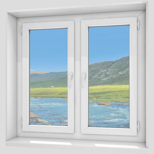 Film Anti Chaleur 120 x 200 cm Anti Chaleur UV Protection de La Vie Privée Film de Protection Solaire pour Fenêtre Regard Fenetre pour Maison Bureau Chambre, Argent