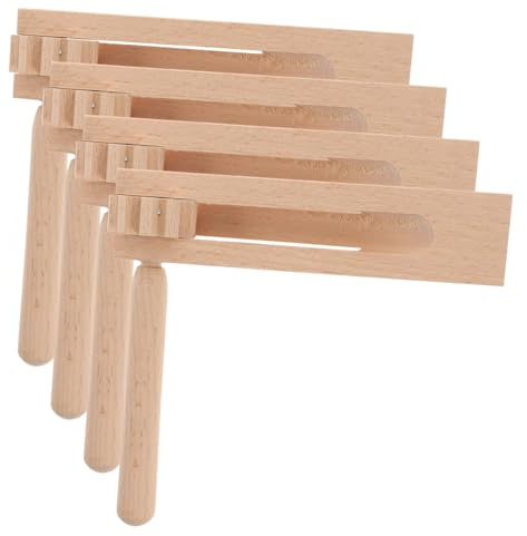 ORFOFE 4 pièces Crecelles Bois pour Garçon Fille Instrument Musical à Cliquet Manuel Créateur de Bruit Éducatif pour Éveil Musical