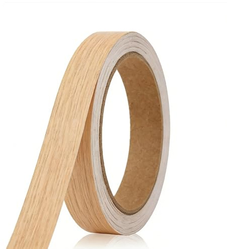 Wood Grain Edge Banding Strip, 20mm*10m Self-Adhesive Wood Veneer Edge Strip, PVC Wood Grain Decorators Masking Edging Tape for kitchen Worktop Cabinet Wall Desk Shelves Hides Flaws and Repairs
