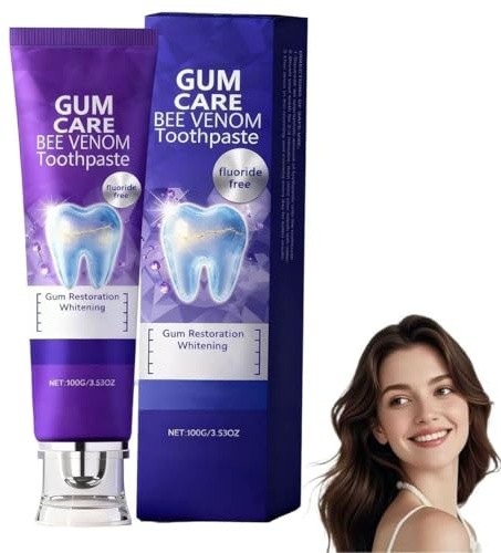 Gum Therapy Bee Venom Toothpastes,Rolimey Viocore Bee Venom Dental Treatment Toothpaste,Natural Whitening Toothpaste, Fresh Breath,Cleans Thoroughly Removes Stains, Suitable for Men and Women (100G)