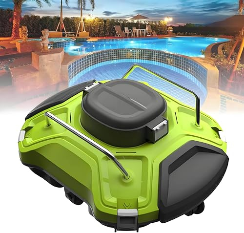 LHUITUI Cordless Pool Cleaner Machine, Swimming Pool Cleaner Robot, Pool Automatic Vacuum Cleaner, 5000mAh, IPX8, 80~100㎡ Cleaning Area, For Above Ground And In-Ground Pools