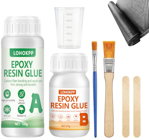 Fibre de Verre Carrosserie, Fibre de Verre Résine Époxy | Fibre de Verre Resine Epoxy Kit, Kit de Réparation Ultra Rapide en Fibre de Carbone, Résine Polyester