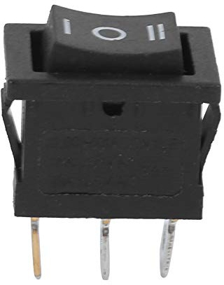 YUKERMARB KCD1-vippströmbrytare, Plast Mini 3-stiftsströmbrytare 16x21mm 6A 250VAC 10A 125VAC, 3-läges Fyrkantig På Av för Kontrollbyte för Hushållsapparater