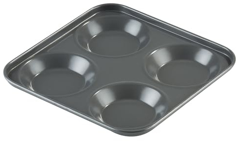 Prochef Professional Range, Large Yorkshire Pudding Tray, Teflon Non-Stick Silicone Coating, Black
