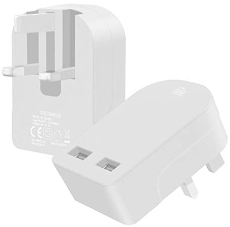 Foldable Charger 3A / 15W USB-A Ports Compact Travel Charger Compatible For iiPhone Samsung Tab HTC Windows Phone Tablet Nokia Motorola Sony Kindle One Plus etc (White)