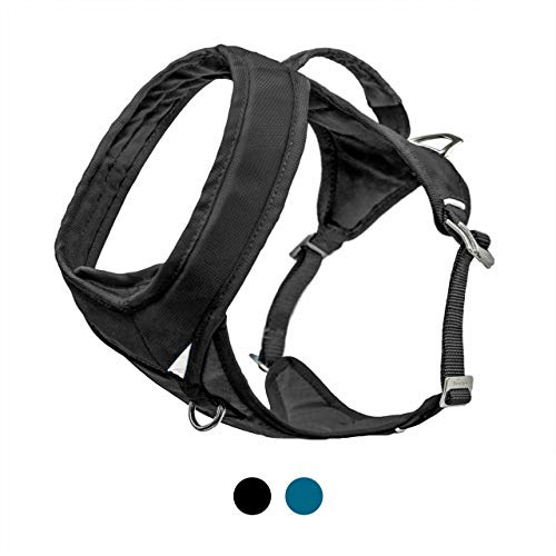Kurgo Go-Tech Adventure Hundegeschirr mit Frontclip, einfaches An- und Ausziehen, Haustiergeschirr, reflektierendes Hundegeschirr zum Laufen, Wandern und Spazierengehen, Größe XL, Schwarz