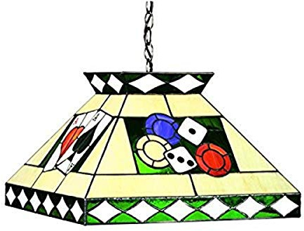 RAM Gameroom Products Stained Glass Tiffany Style Poker Pendant Light