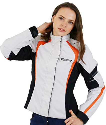 Nerve Artemis Damen Motorrad Jacke, Weiß/Schwarz, 36