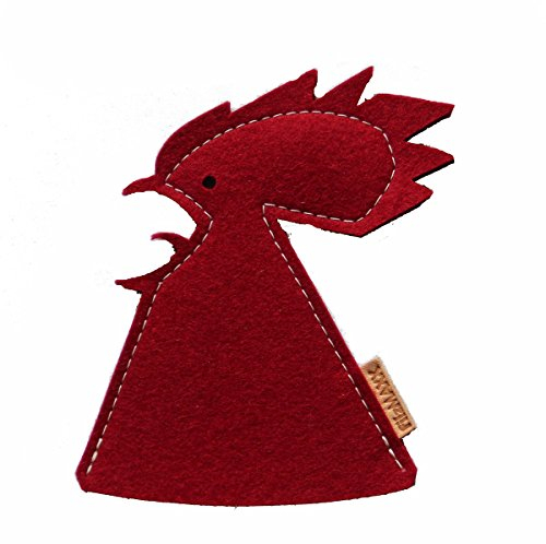 2 Eierwärmer Hahn Kukko rot aus Wollfilz - Geschenkidee
