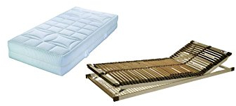 Set in Überlänge: Malie BIGSTAR XXL H4 5-Zonen Tonnentaschenfederkernmatratze in 140 x 220 cm plus verstellbarer Lattenrost S-leepline Techno-Flex in 140 x 220 cm | fertig montiert