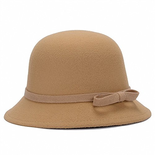 Tobe-U Einfarbig Cloche Eimer mit Bowler Fedora Floppy Derby Vintage k¨¹nstliche Filz Hut M¨¹TZE f¨¹r Frauen