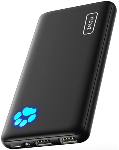 INIU Power Bank, USB C in&Out Slimmest 10000mAh Portable Charger, Triple 3A High-Speed Charge External Battery Pack, Flashlight Phone Charger for iPhone 17 16 15 14 13 Samsung S22 S21 Google LG iPad