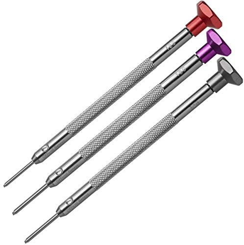 3 Uhrmacherschraubendreher mit T-Schliff Klingen Swiss Made von BULLONGÈ - Schraubendreher für Uhrmacher zum Lösen von Bandschrauben