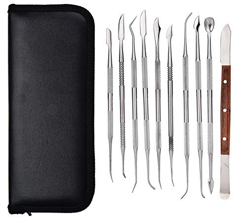 Taidda – vax skulptur verktyg, smycken vax skulptur verktyg 10 stycken/set bärbara smycken dekoration vax skärverktyg set solid metall skulptur kit för skulpturarbete