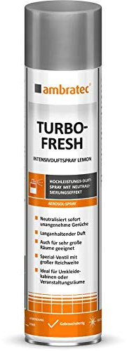 Ambratec Turbo-Fresh 600 ml Lemon hochwirksames Intensivspray zur sofortigen Neutralisierung unangenehmer Gerüche 1 Sekunde sprühen reicht für 200 m3