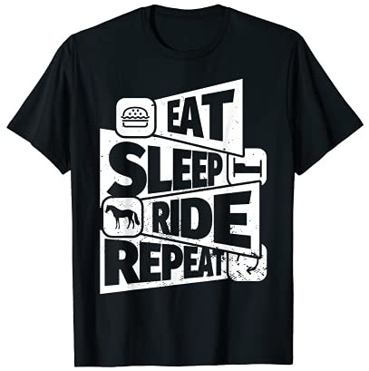 COMER DORMIR Equitación REPETIR divertido de equitación Camiseta