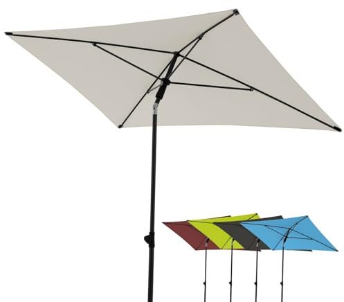 derby Parasol de balcon 180x120cm I Parasol rectangulaire pour balcon & terrasse I Parasol de balcon avec coulisse pour ouvrir I Réglable en hauteur I Parasol de jardin basculant