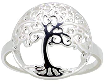 Damenring Lebensbaum 925 Silber Sterling Weltenbaum Baum des Lebens Silberring | RG: