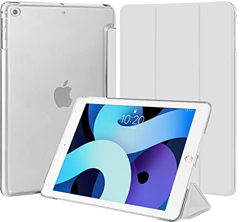 4UBonLife-fodral för iPad 9,7 tum 6,5. Generation 2018 2017, även för iPad Air 1. 2. Tunt, lätt, hårt skyddsfodral, matt baksida, skydd för iPad 9,7 tum (ljusgrå)