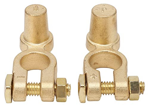 Terminale batteria in ottone da 1 paio, terminali batteria auto Morsetti Connettore Terminale batteria polo positivo negativo superiore per auto