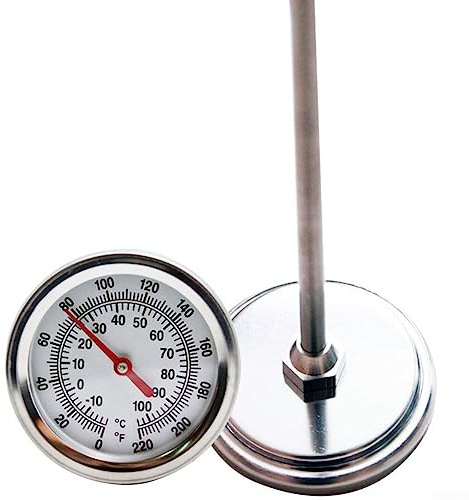 Bodenthermometer, Wasser-Kompost-Thermometer, Edelstahl-Sonde, Temperaturführung, 50 cm Länge, Heim- und Gartengerät