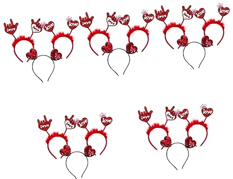 Abaodam 15 Stk Stirnband Amor Tiara Glitter Love Haarband Herzförmige Haarbänder Spiel Auf Partybedarf Valentinstag Partyzubehör Herz Haarspange Herz Haarreifen Stoff Kind Haarnadel Pop