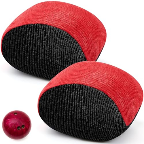 Lewtemi 2 Pcs Microfiber Ultra Dry Bowling Grip Ball, Microfiber Bowling Rosin Bags for Hands for Golf Lifting Rock Climbing Tennis Gymnastics (Red and Black)