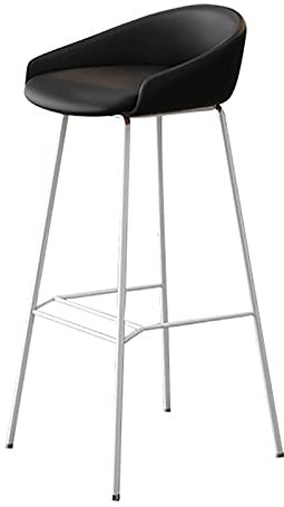 Barhocker, Outdoor-Barstühle, schwarze Barhocker, moderne Küchenhocker mit Rückenlehne, Fußstütze für Schreibtisch/Esszimmer/Laden, hält bis zu 137 kg (Golden 29,5 Zoll) (Weiß 25,6 Zoll) Star of Light