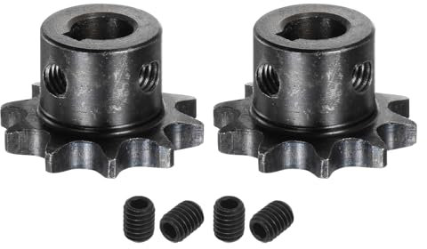 QUARKZMAN 2Pcs Pignon de Chaîne à Rouleaux ISO/DIN 06B-1 Type B, Alésage de 10 mm, Pas de 3/8, en Acier A3, Simple Brin de Pignon à Rouleaux Trempé avec 10 Dents