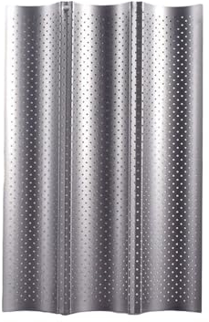 KLOVA Plaque de cuisson perforée longue pour pain français - Moule à pain antiadhésif en acier au carbone pour la cuisson de moules à pain en métal