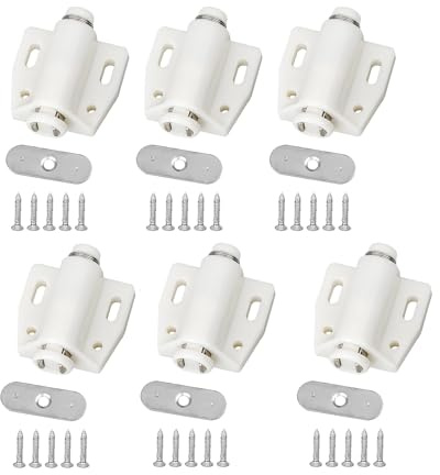 Jieddey Magnet Drucktüröffner,6 PCS Magnetschnäpper Magnetic Magnetverschluss Magnet Schranktür Push to Open Magnet Druckschnäpper für Küche Bad Schrank Kleiderschrank