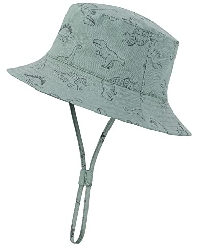 Durio Baby Sonnenhut Atmungsaktiv Sommerhut Kinder Fischerhut UV-Schutz Unisex Cap mit Verstellbarem Bindebändern