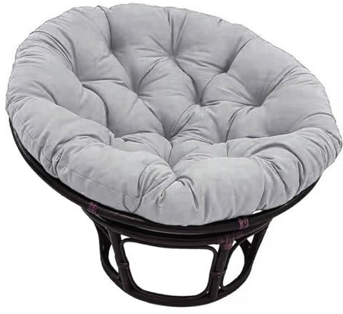 LYXLBX Sessel Kissen Sitzauflage, Rundes Dicke Stuhlkissen, Bequem Weich Hängesessel Kissen für Büro Wohnzimmer Garten Balkon Schlafzimmer,Grau-100 * 100cm