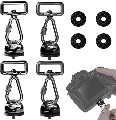 4 Stk Kameragurt Gewinde, D-Ring-Kameragurte 1/4-Schrauben, Karabinerhaken mit Adapter-Schraube, Quick-Fix-Schrauben, Kamera-Befestigungsschraube für Spiegelreflexkameras, Kameragurt（2 Farben）