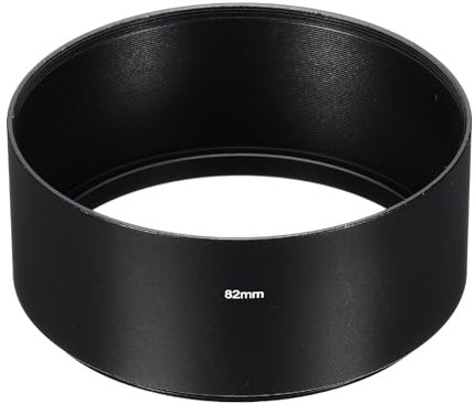 PATIKIL Parasol de 82mm Superficie Esmerilada de Enfoque Largo Interior Antirreflectante con Paño de Limpieza para Lente de Cámara Negro