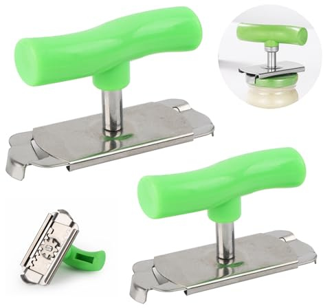 Lwtsrp 2pcs Effortless Arthritis Jar Opener, Glasöffner Schraubdeckelöffner, Müheloser Dosenöffner Senioren, Flaschenöffner für Senioren, Manuell Büchsenöffner für Familie Picknick Geschäft (Grün)