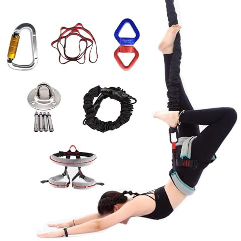 Schweres Bungee-Widerstandsband Kit Bungee-Fitnessgeräte-Set – Robuster Schlingentrainer zur Deckenmontage – Aerial-Yoga-Fitness-Widerstandsgürtel für Kraft-, Form- und Erholungstraining(Fit for 45~57