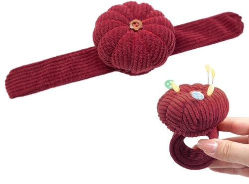 Nadelkissen für Nähmaschine – Gesteppte Kürbis-Steppung | Nettes tragbares Nadelkissen mit verstellbarem Gummiband für Nähutensilien