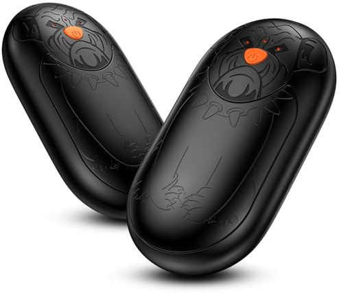 24 Hr Heating Hand Warmer Rechargeable 2 Pack | 6000mAh Electric Hand Warmers with 3 Heating Modes, USB Reusable Portable Pocket for Women Men Camping Hunting Golf(Black)