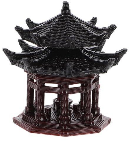Milisten Pavillon Chinois Miniature Décor Zen pour Bonsaï et Aquarium – Statue Paysagère en Plastique pour Jardin Japonais Micro Paysage Cour et Décoration Intérieure