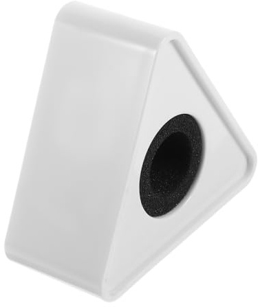 HEMOTON Dreieckige Mikrofonstation aus Weißem Abs Material für Professionelles Interviewmikrofon mit Großem Platz für Logo und Langlebigem Praktischem Design