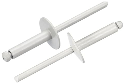 sourcing map 35Pcs 3/16x3/4 Large Flange Blind Rivets, Zinc-Plated Carbon Steel Grip and Mandrel Cap Blind Rivets, Gray