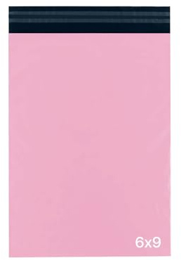 delka Postpåsar, hållbara rosa Poly brevpåsar, rivbeständiga fraktkuvert för kläder, dokument, starkt självtätande lim, vattentät och lätt (6 x 9, 50 st)